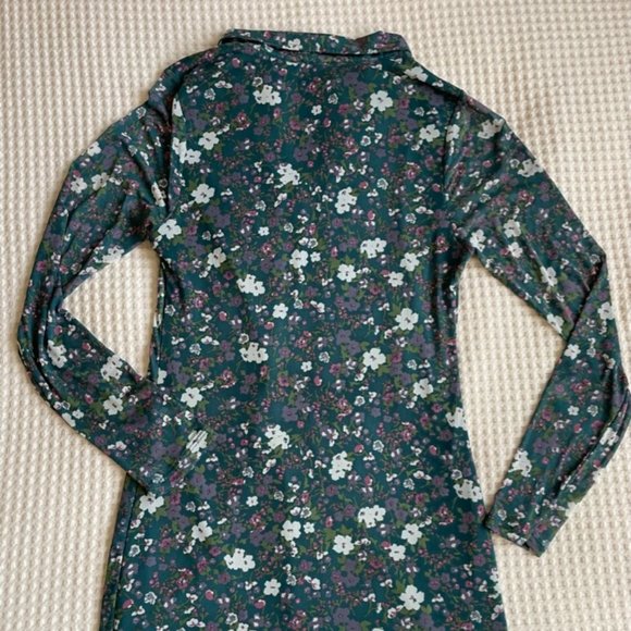 Floral mesh button front mini dress - Picture 5 of 5
